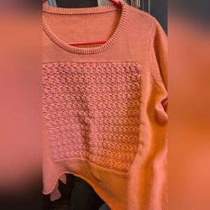 Crochet panel sweater